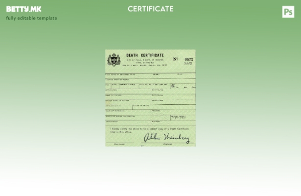 модерен стил Пенсилванија Одделенија за евиденција шаблон за потврда за смрт